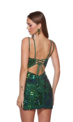 Style Alyce 4630 Pine Alyce Paris Green Size 4 Nightclub Mini Cocktail Dress on Queenly