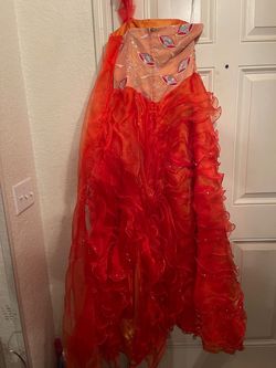 Rely Ardrn Orange Size 8 Medium Height Quinceanera Ball gown on Queenly