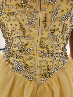 One More Couture Yellow Size 8 Pageant Prom Ball gown on Queenly