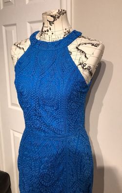 Adelyn Rar Nordstrom Blue Size 4 Fitted Wedding Guest Vintage Cocktail Dress on Queenly