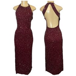 Scala Red Size 8 Prom High Neck Floor Length Side Slit A-line Dress on Queenly