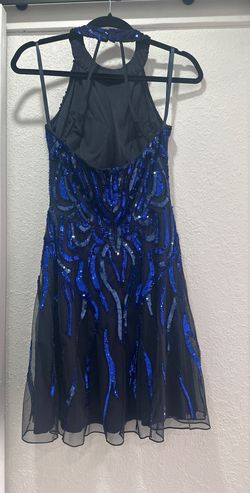 Ashley Lauren Blue Size 2 Pageant Flare High Neck Cocktail Dress on Queenly