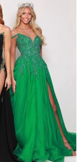 Style CUSTOM!!! Jovani Green Size 2 Floor Length Pageant Ball gown on Queenly