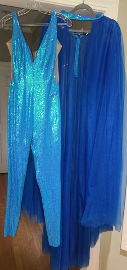 Jovani Blue Size 0 Fun Fashion Tulle 50 Off Jumpsuit Dress on Queenly