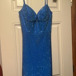 Sherri Hill Blue Size 0 Mini Pageant Cocktail Dress on Queenly