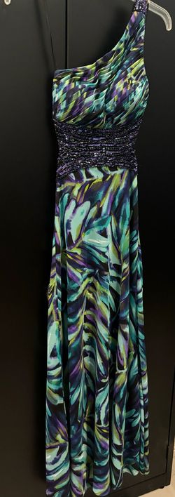Betsy and Adam Multicolor Size 0 Floor Length A-line Dress on Queenly