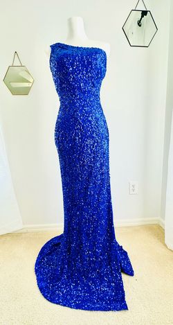 Style 3761 Primavera Blue Size 2 Short Height Quinceanera Prom Mermaid Dress on Queenly