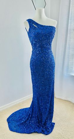 Style 3761 Primavera Blue Size 2 Short Height Quinceanera Prom Mermaid Dress on Queenly