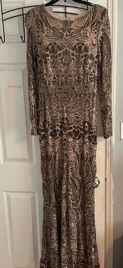 Betsy and Adam Nude Size 12 50 Off Wedding Guest Long Sleeve Mermaid Dress on Queenly