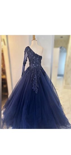 Jovani Blue Size 8 50 Off Wedding Guest Ball gown on Queenly