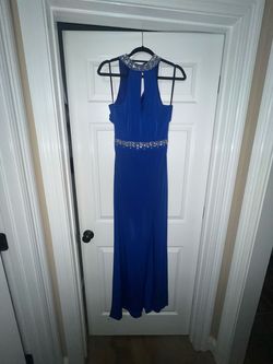 B. Darlin Blue Size 4 Prom Tall Height A-line Dress on Queenly