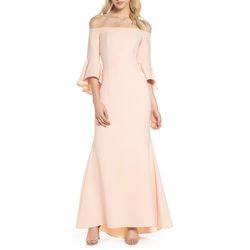 Vince Camuto Pink Size 10 Bell Sleeves Floor Length Straight Dress on Queenly