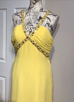 Fire & Ice Yellow Size 12 Shiny Wedding Guest A-line Dress on Queenly