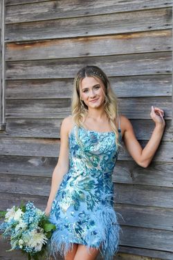 Style 88664 Amarra Blue Size 0 Mini 88664 Sherri Hill Cocktail Dress on Queenly