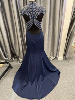 Blue Size 12 Straight Dress on Queenly