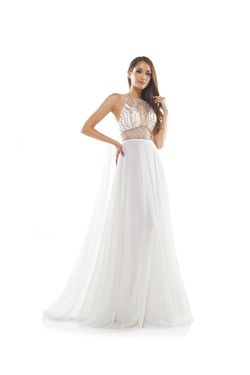 Style 2335 white Colors Multicolor Size 8 Prom Floor Length 2335 White A-line Dress on Queenly