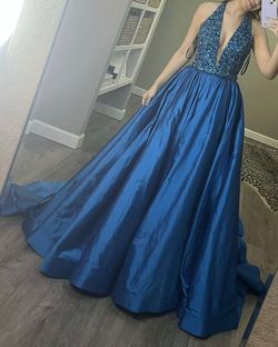 Sherri Hill Blue Size 4 Floor Length Pageant Ball gown on Queenly