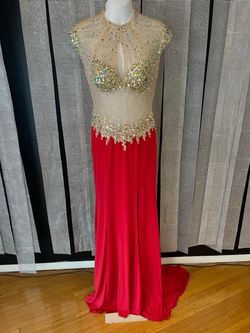 Red Size 4 Side slit Dress on Queenly