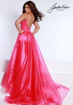 Style 2601 Johnathan Kayne Pink Size 4 Train Pageant Ball gown on Queenly