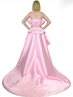 Style 8128 Marc Defang Pink Size 6 Pageant 8128 Padded A-line Train Dress on Queenly