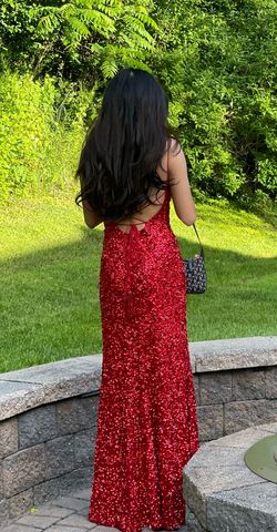 Sherri Hill Red Size 00 Floor Length Pageant Square Side slit Dress on Queenly