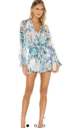 Style Romper Hemant & Nandita Blue Size 12 Romper Mini Belt Cocktail Dress on Queenly