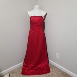 Style 57639 Jessica McClintock Red Size 12 Jersey Floor Length A-line Dress on Queenly