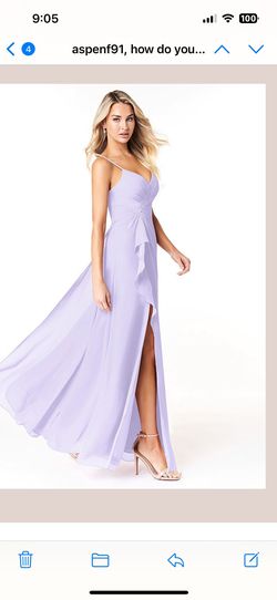 Azazie Purple Size 4 Bridesmaid A-line Dress on Queenly