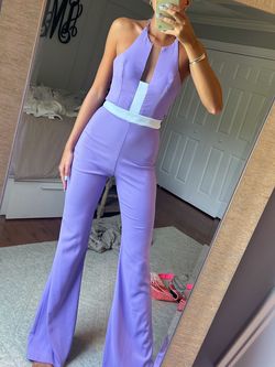 Fernando Wong Purple Size 4 High Neck Pageant Jumpsuit Dress on Queenly