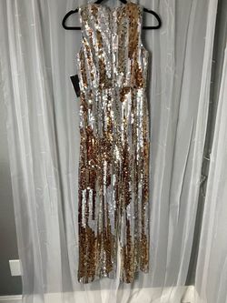 Aidan couture Gold Size 0 Fun Fashion Free Shipping 50 Off Pageant Jumpsuit Dress on Queenly
