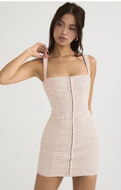 House of CB Pink Size 0 Sorority Square Neck Mini Cocktail Dress on Queenly