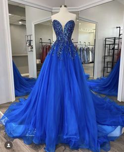 Style Jovani Couture Jovani Blue Size 4 50 Off Pageant Ball gown on Queenly
