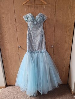 Style 92347 Tarik Ediz Blue Size 2 50 Off 92347 70 Off Mermaid Dress on Queenly
