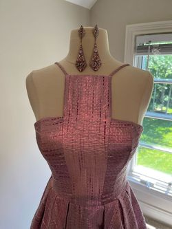 Ashley Lauren Pink Size 2 Prom Flare Halter Homecoming Cocktail Dress on Queenly