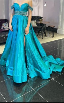 Style Couture Jovani Blue Size 0 70 Off Tall Height Couture Ball gown on Queenly