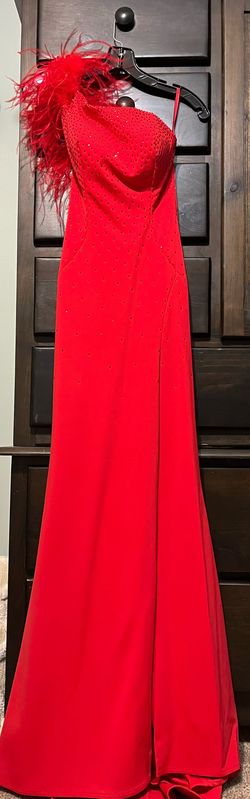 Ashley Lauren Red Size 2 Black Tie Straight Dress on Queenly