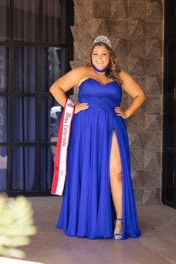 Sydney's Closet Blue Size 16 Prom 50 Off Pageant Plus Size A-line Dress on Queenly