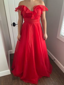 Mac Duggal Red Size 8 Free Shipping Pageant A-line Dress on Queenly