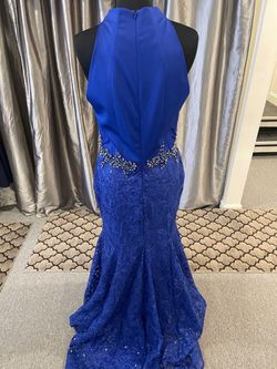 Style O432612137A Mac Duggal Blue Size 14 O432612137a 50 Off Pageant Mermaid Dress on Queenly