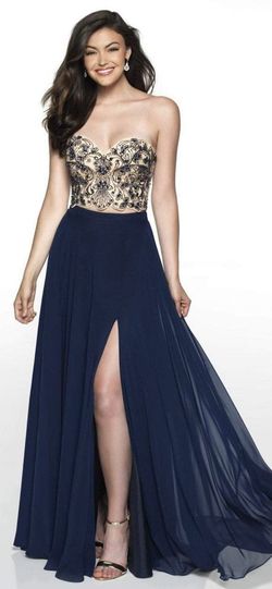 Style C2089 Blush Prom Blue Size 8 A-line Lace Two Piece Straight Dress on Queenly