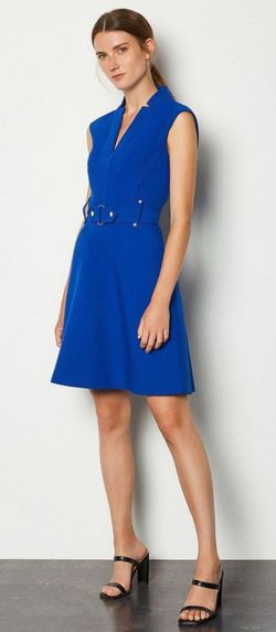 Karen Millen Blue Size 4 A-line Cocktail Dress on Queenly