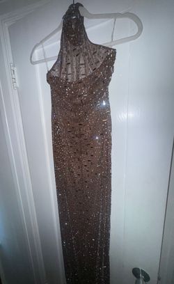 Oh Polly Brown Size 0 Military Floor Length Mermaid Dress on Queenly