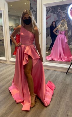 Style 54242 Sherri Hill Pink Size 0 54242 Jersey Ball gown on Queenly