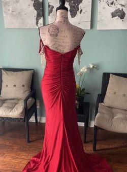 Cinderella Divine Red Size 6 Jersey Prom Mermaid Dress on Queenly