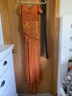 Orange Size 4 Side slit Dress on Queenly