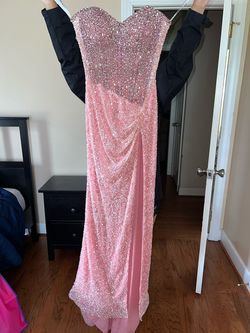 Style PS24850C Portia and Scarlett Pink Size 4 Prom Floor Length Black Tie Mermaid Dress on Queenly