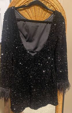 Alyce Paris Black Size 10 Jersey Long Sleeve Homecoming Cocktail Dress on Queenly