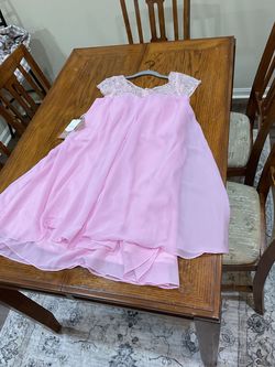 Stacees Pink Size 12 Plus Size A-line Shiny Cocktail Dress on Queenly