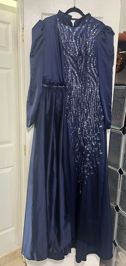 Blue Size 12 Straight Dress on Queenly