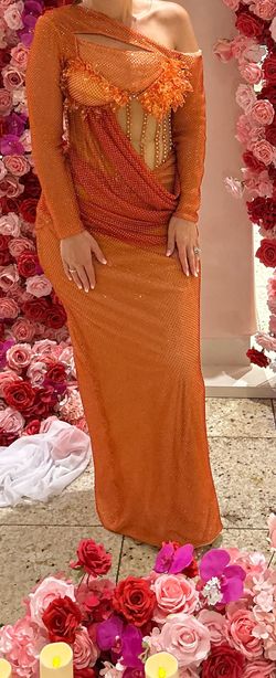 Orange Size 6 Mermaid Dress on Queenly